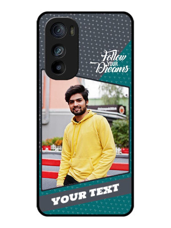 Custom Motorola Edge 30 Custom Glass Phone Case - Background Pattern Design With Quote