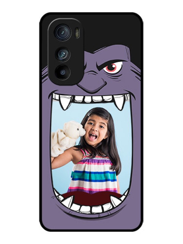 Custom Motorola Edge 30 Custom Glass Phone Case - Angry Monster Design