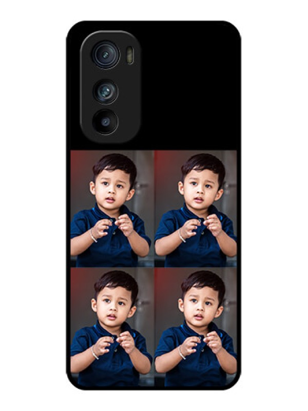 Custom Motorola Edge 30 Custom Glass Phone Case - 4 Image Holder Design