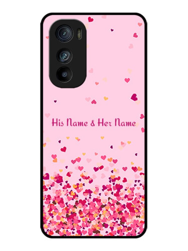 Custom Motorola Edge 30 Custom Glass Phone Case - Floating Hearts Design