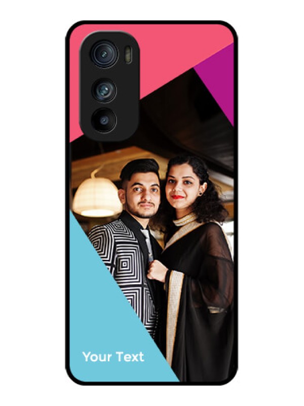 Custom Motorola Edge 30 Custom Glass Phone Case - Stacked Triple Colour Design