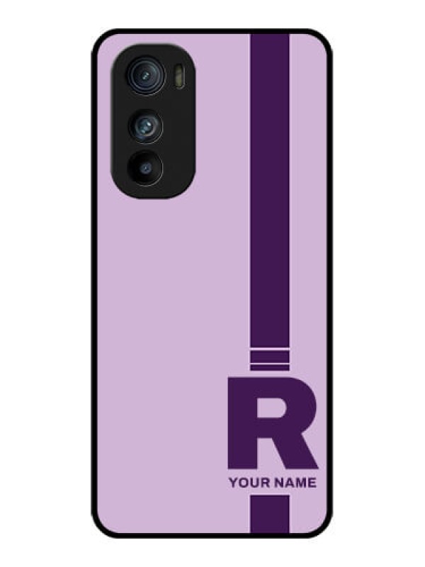 Custom Motorola Edge 30 Custom Glass Phone Case - Simple Dual Tone Stripe With Name Design