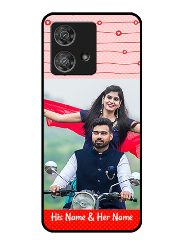 Custom Motorola Edge 40 Neo Custom Glass Phone Case - Red Pattern Case Design