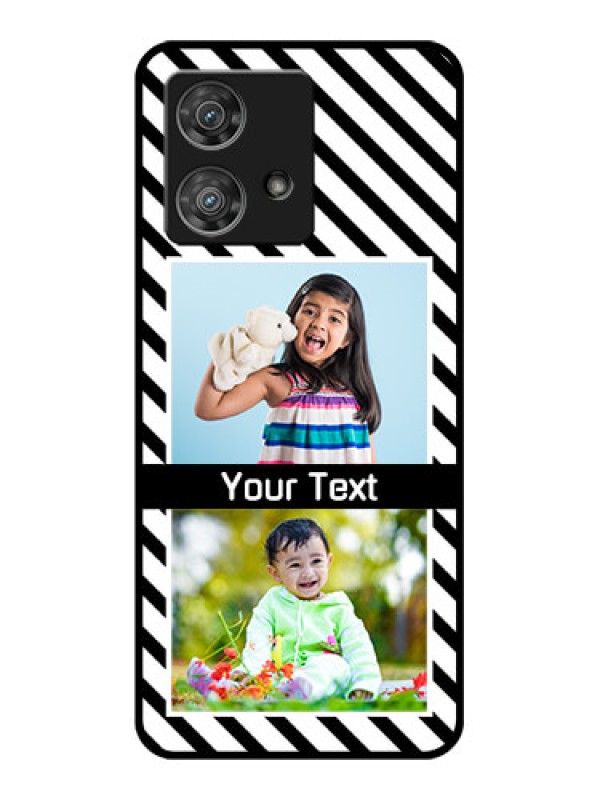 Custom Motorola Edge 40 Neo Custom Glass Phone Case - Black And White Stripes Design