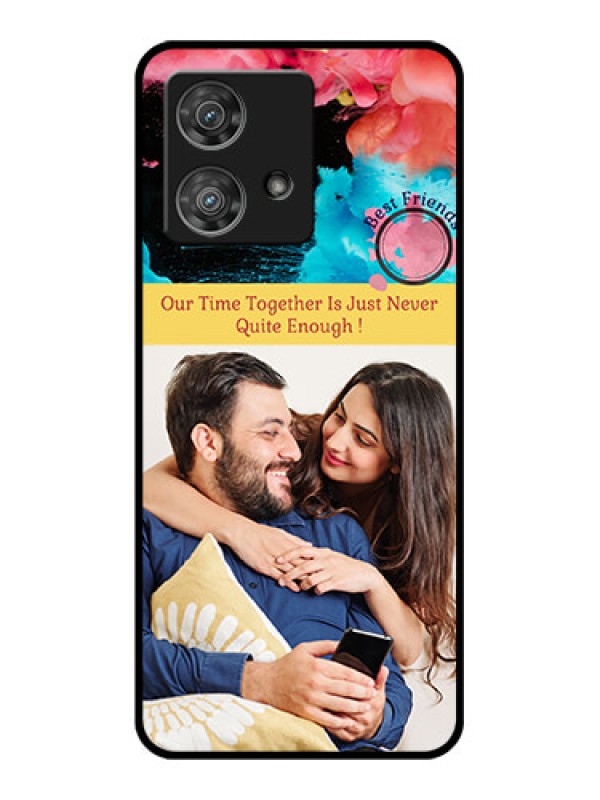 Custom Motorola Edge 40 Neo Custom Glass Phone Case - Quote With Acrylic Painting Design