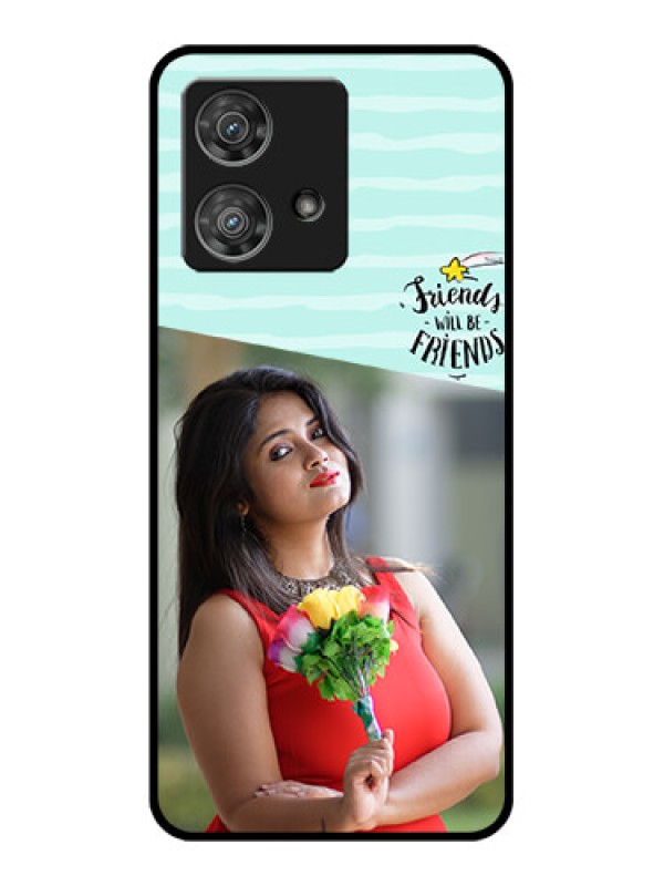 Custom Motorola Edge 40 Neo Custom Glass Phone Case - Friends Picture Icon Design