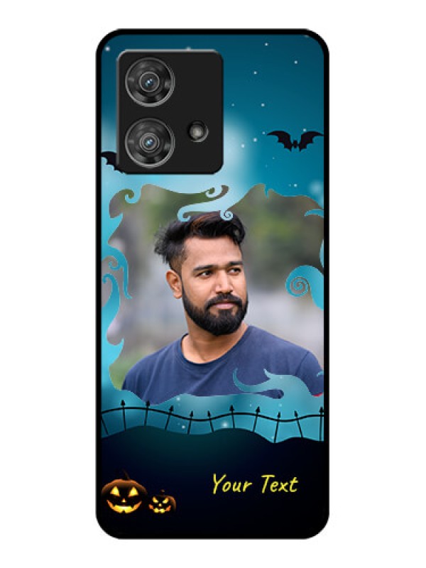 Custom Motorola Edge 40 Neo Custom Glass Phone Case - Halloween Frame Design