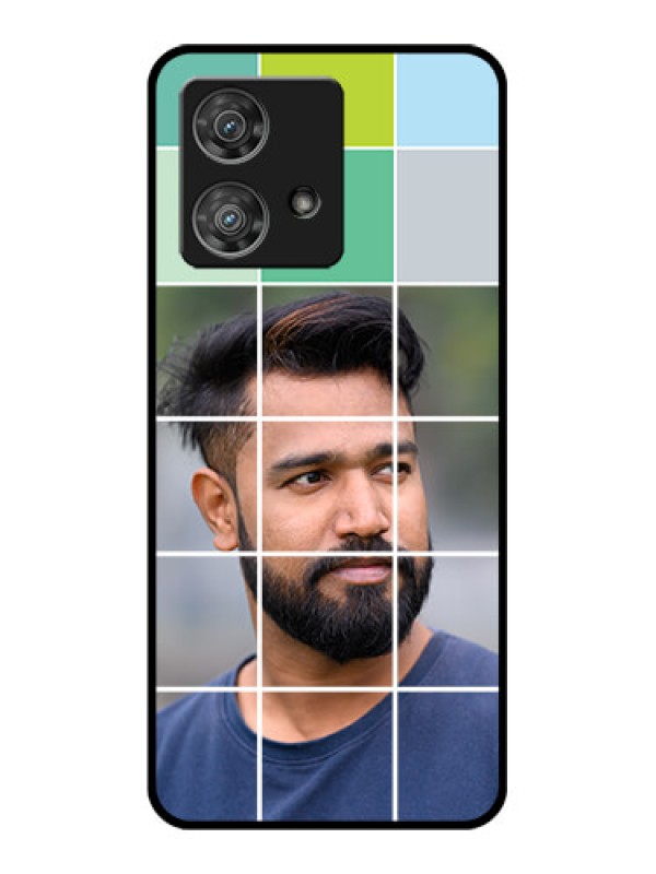 Custom Motorola Edge 40 Neo Custom Glass Phone Case - With White Box Pattern