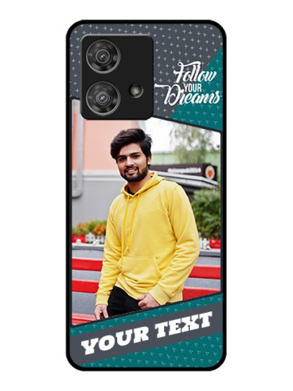 Custom Motorola Edge 40 Neo Custom Glass Phone Case - Background Pattern Design With Quote