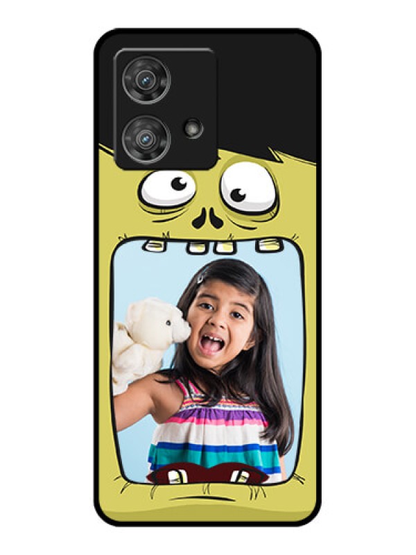 Custom Motorola Edge 40 Neo Custom Glass Phone Case - Cartoon Monster Back Case Design