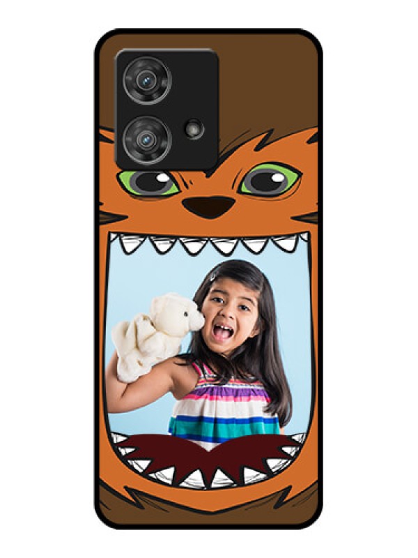 Custom Motorola Edge 40 Neo Custom Glass Phone Case - Owl Monster Back Case Design
