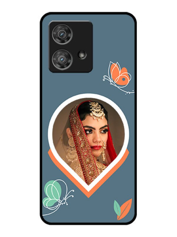 Custom Motorola Edge 40 Neo Custom Glass Phone Case - Droplet Butterflies Design