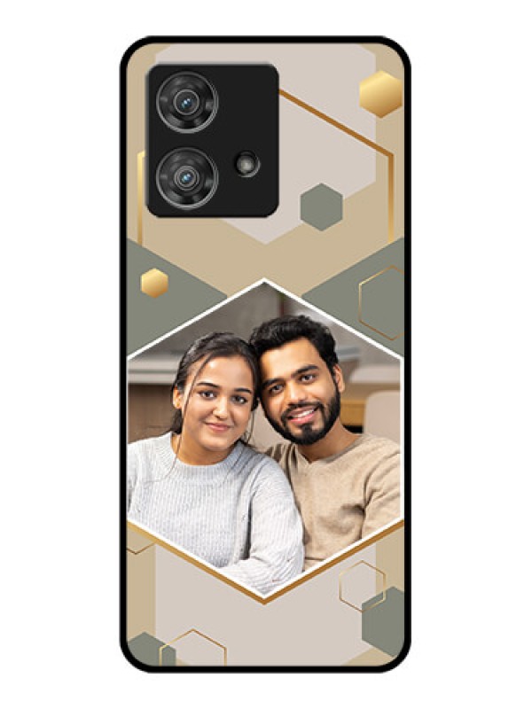 Custom Motorola Edge 40 Neo Custom Glass Phone Case - Stylish Hexagon Pattern Design