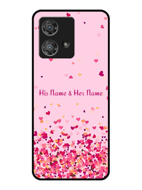 Custom Motorola Edge 40 Neo Custom Glass Phone Case - Floating Hearts Design