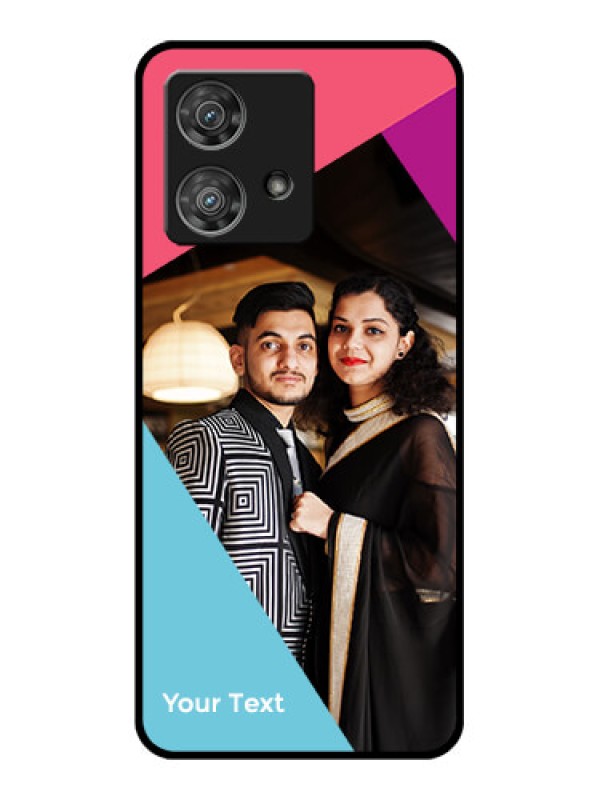 Custom Motorola Edge 40 Neo Custom Glass Phone Case - Stacked Triple Colour Design
