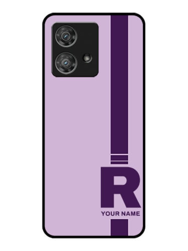 Custom Motorola Edge 40 Neo Custom Glass Phone Case - Simple Dual Tone Stripe With Name Design
