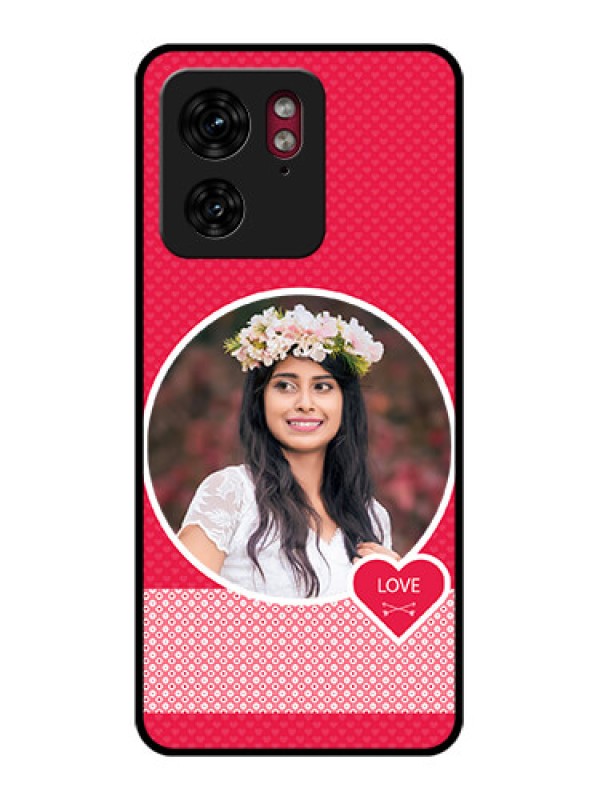 Custom Motorola Edge 40 Custom Glass Phone Case - Pink Color Pattern Design