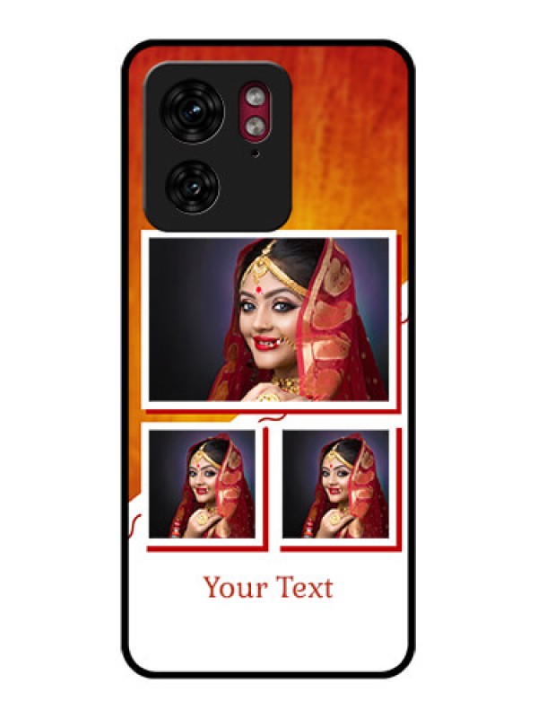 Custom Motorola Edge 40 Custom Glass Phone Case - Wedding Memories Design