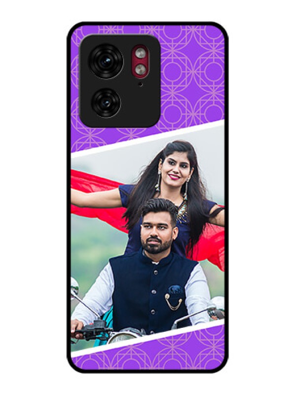 Custom Motorola Edge 40 Custom Glass Phone Case - Violet Color Pattern Design
