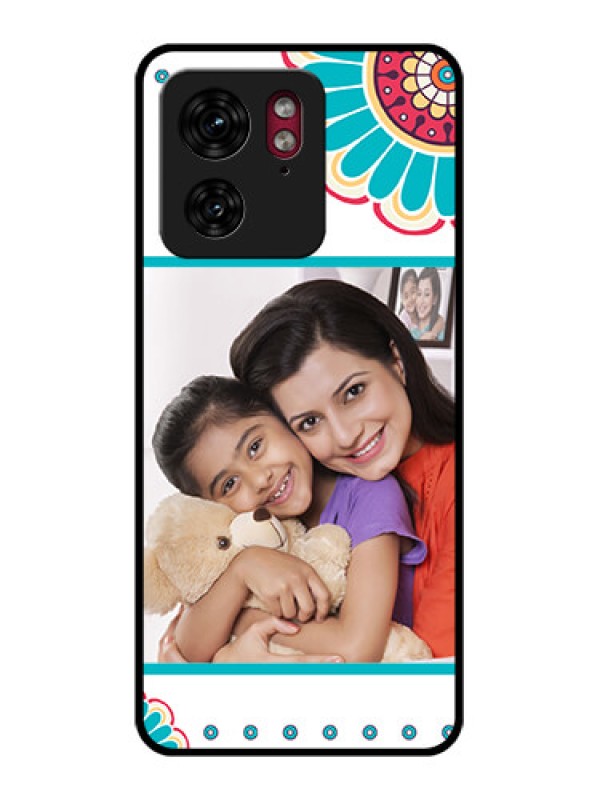 Custom Motorola Edge 40 Custom Glass Phone Case - Flower Design