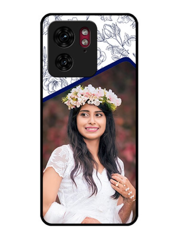 Custom Motorola Edge 40 Custom Glass Phone Case - Classy Floral Design