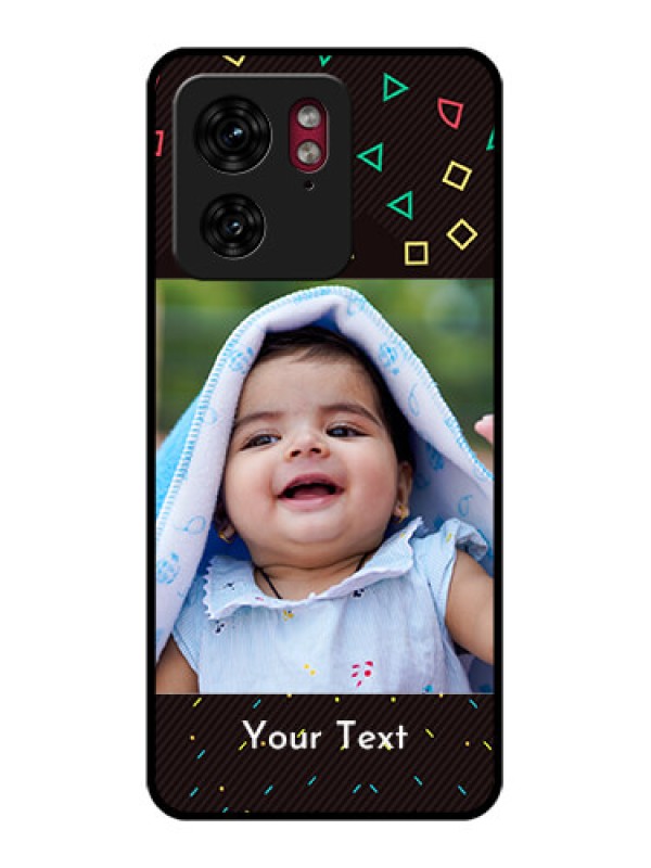 Custom Motorola Edge 40 Custom Glass Phone Case - With Confetti Birthday Design