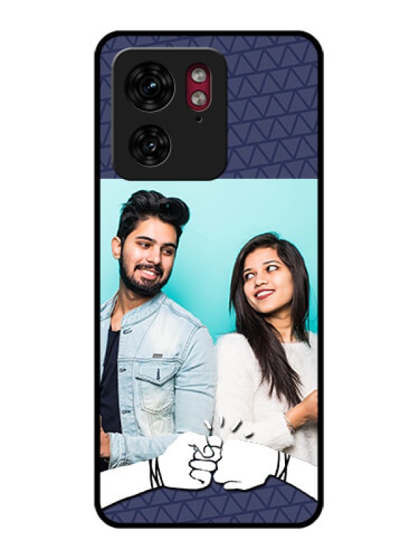 Custom Motorola Edge 40 Custom Glass Phone Case - With Best Friends Design