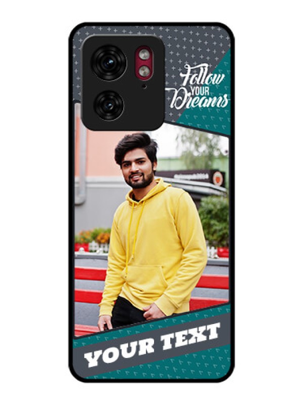 Custom Motorola Edge 40 Custom Glass Phone Case - Background Pattern Design With Quote