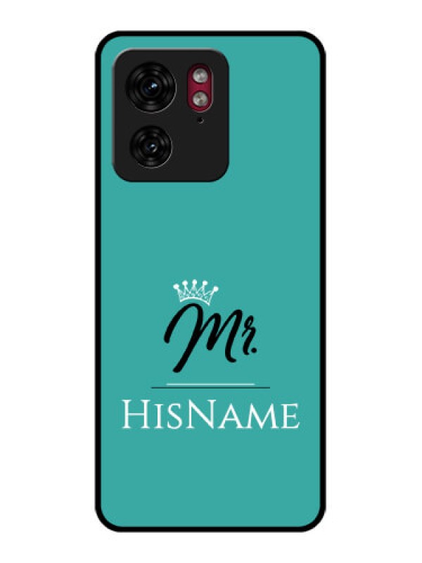 Custom Motorola Edge 40 Custom Glass Phone Case - Mr With Name Design
