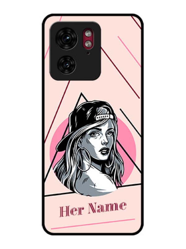 Custom Motorola Edge 40 Custom Glass Phone Case - Rockstar Girl Design