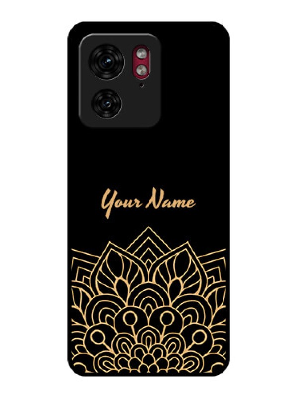 Custom Motorola Edge 40 Custom Glass Phone Case - Golden Mandala Design