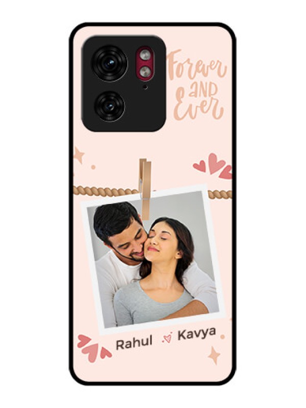 Custom Motorola Edge 40 Custom Glass Phone Case - Forever And Ever Love Design