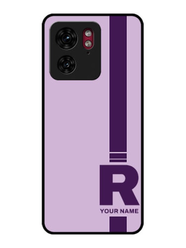 Custom Motorola Edge 40 Custom Glass Phone Case - Simple Dual Tone Stripe With Name Design