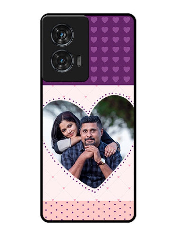Custom Motorola Edge 50 Fusion Custom Glass Phone CaseViolet Love Dots Design