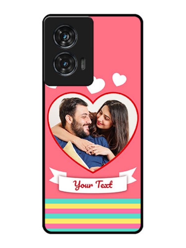 Custom Motorola Edge 50 Fusion Custom Glass Phone CaseLove Shapes Doodle Design