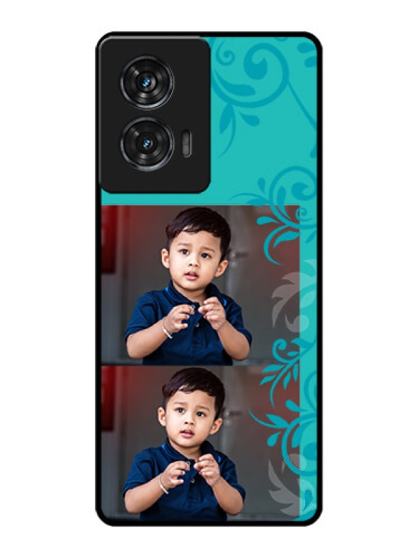 Custom Motorola Edge 50 Fusion Custom Glass Phone CaseWith Photo And Green Floral Design