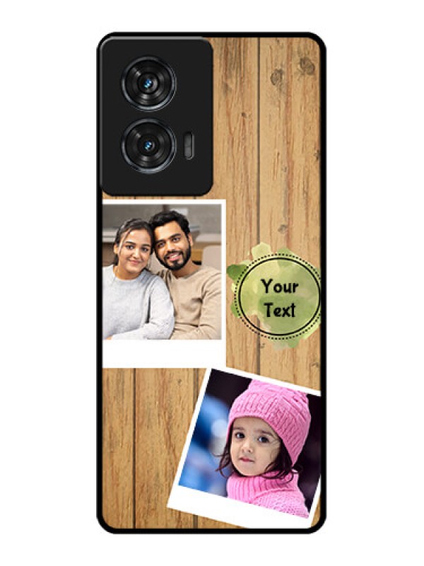 Custom Motorola Edge 50 Fusion Custom Glass Phone CaseWooden Texture Design