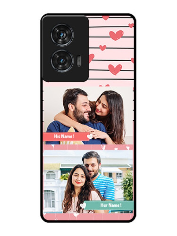 Custom Motorola Edge 50 Fusion Custom Glass Phone CasePhoto With Heart Design
