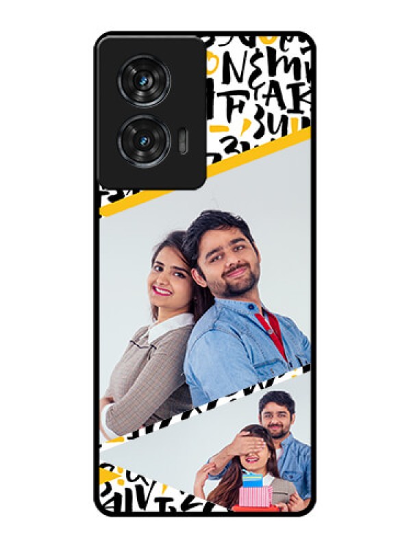 Custom Motorola Edge 50 Fusion Custom Glass Phone CaseLetters Pattern Design