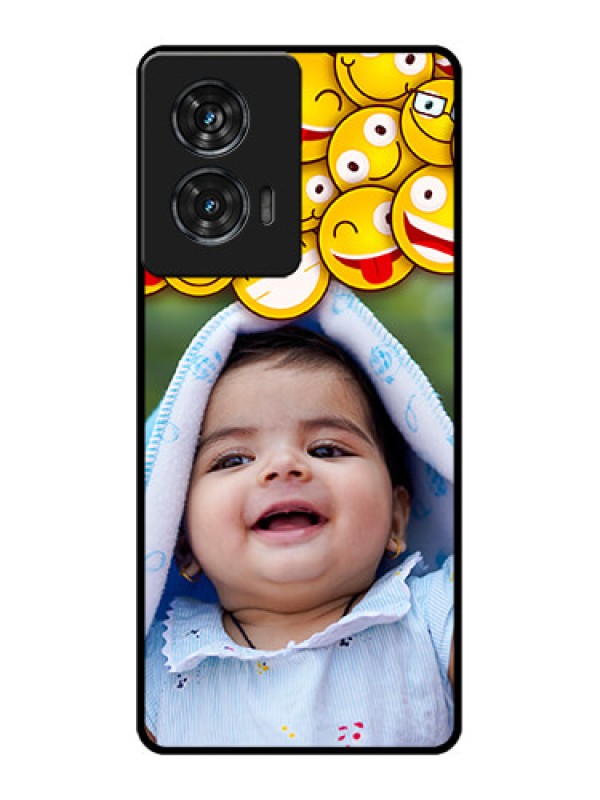 Custom Motorola Edge 50 Fusion Custom Glass Phone CaseWith Smiley Emoji Design