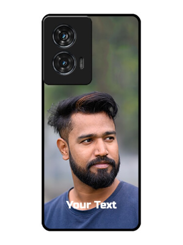 Custom Motorola Edge 50 Fusion Custom Glass Phone CasePhoto With Text Design