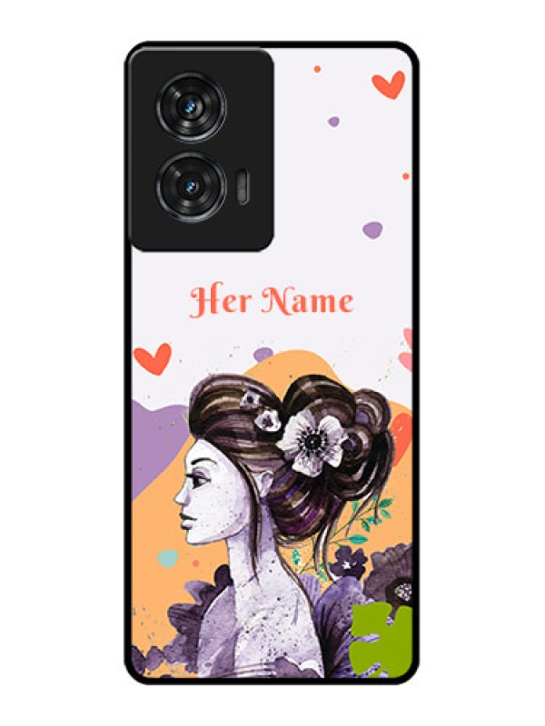 Custom Motorola Edge 50 Fusion Custom Glass Phone CaseWoman And Nature Design