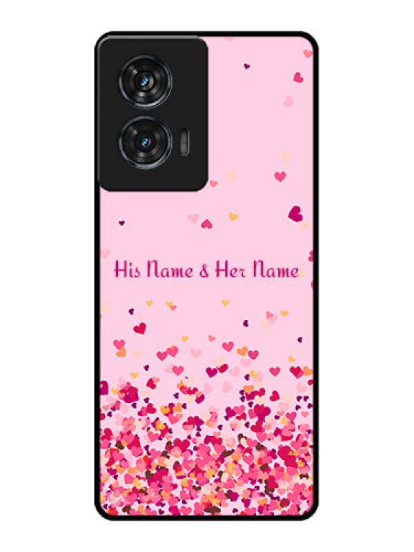 Custom Motorola Edge 50 Fusion Custom Glass Phone CaseFloating Hearts Design