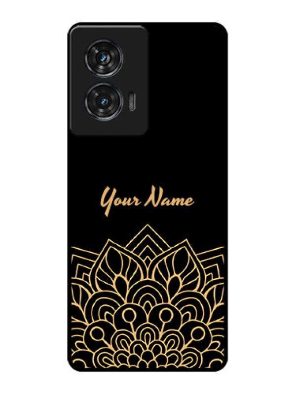Custom Motorola Edge 50 Fusion Custom Glass Phone CaseGolden Mandala Design