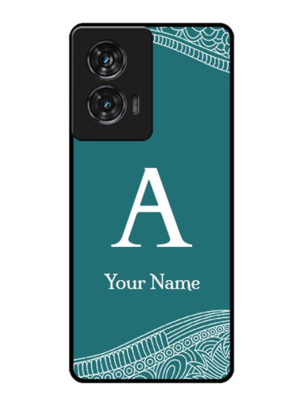 Custom Motorola Edge 50 Fusion Custom Glass Phone CaseLine Art Pattern With Custom Name Design