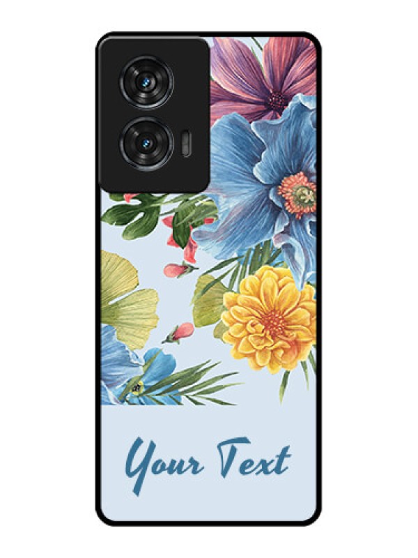 Custom Motorola Edge 50 Fusion Custom Glass Phone CaseStunning Watercolored Flowers Painting Design