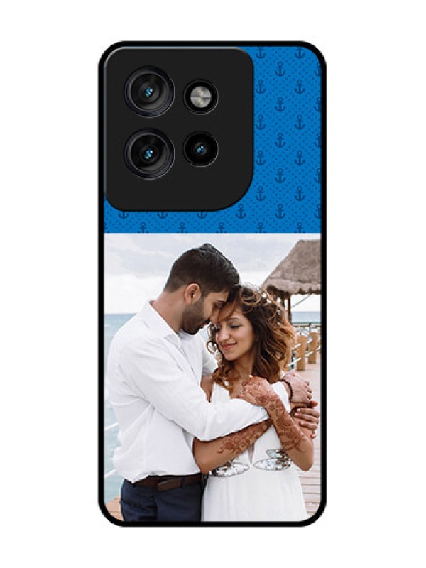 Custom Motorola Edge 50 Neo Custom Glass Phone CaseBlue Anchors Design