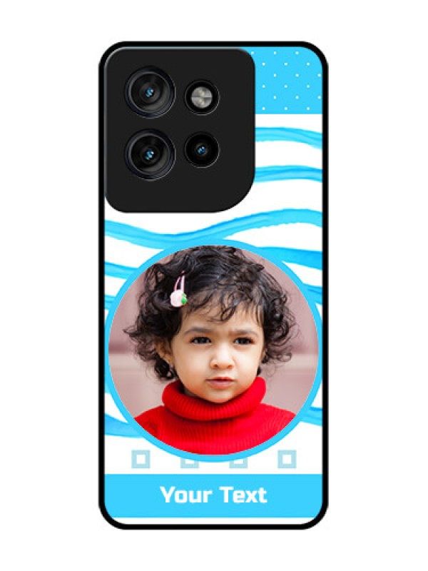 Custom Motorola Edge 50 Neo Custom Glass Phone CaseSimple Blue Case Design