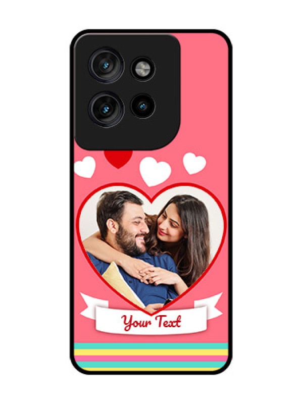 Custom Motorola Edge 50 Neo Custom Glass Phone CaseLove Shapes Doodle Design