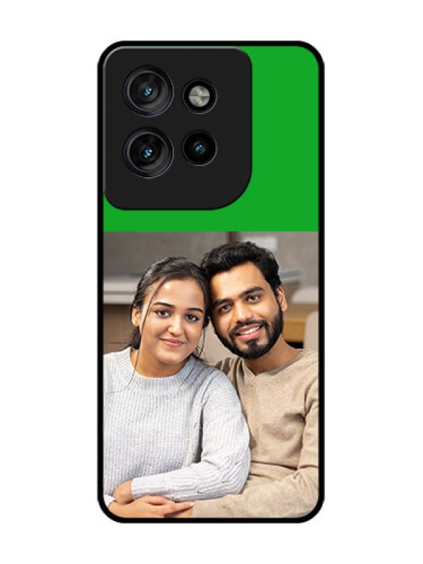 Custom Motorola Edge 50 Neo Custom Glass Phone CaseGreen Pattern Design